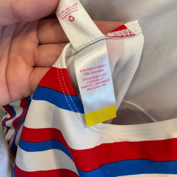 Red white and blue one piece swimsuit - Picture 3 of 4